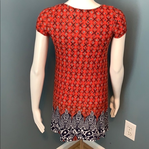 ANTHROPOLOGIE Puella red short sleeve trapeze tunic - Picture 5 of 7